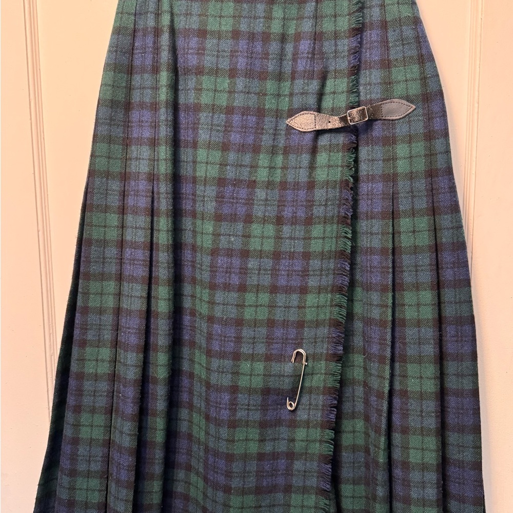 Pendleton Blue and Green Tartan A-Line Skirt